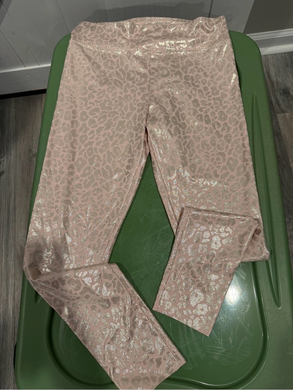 Pink Metallic Leopard Print Leggings